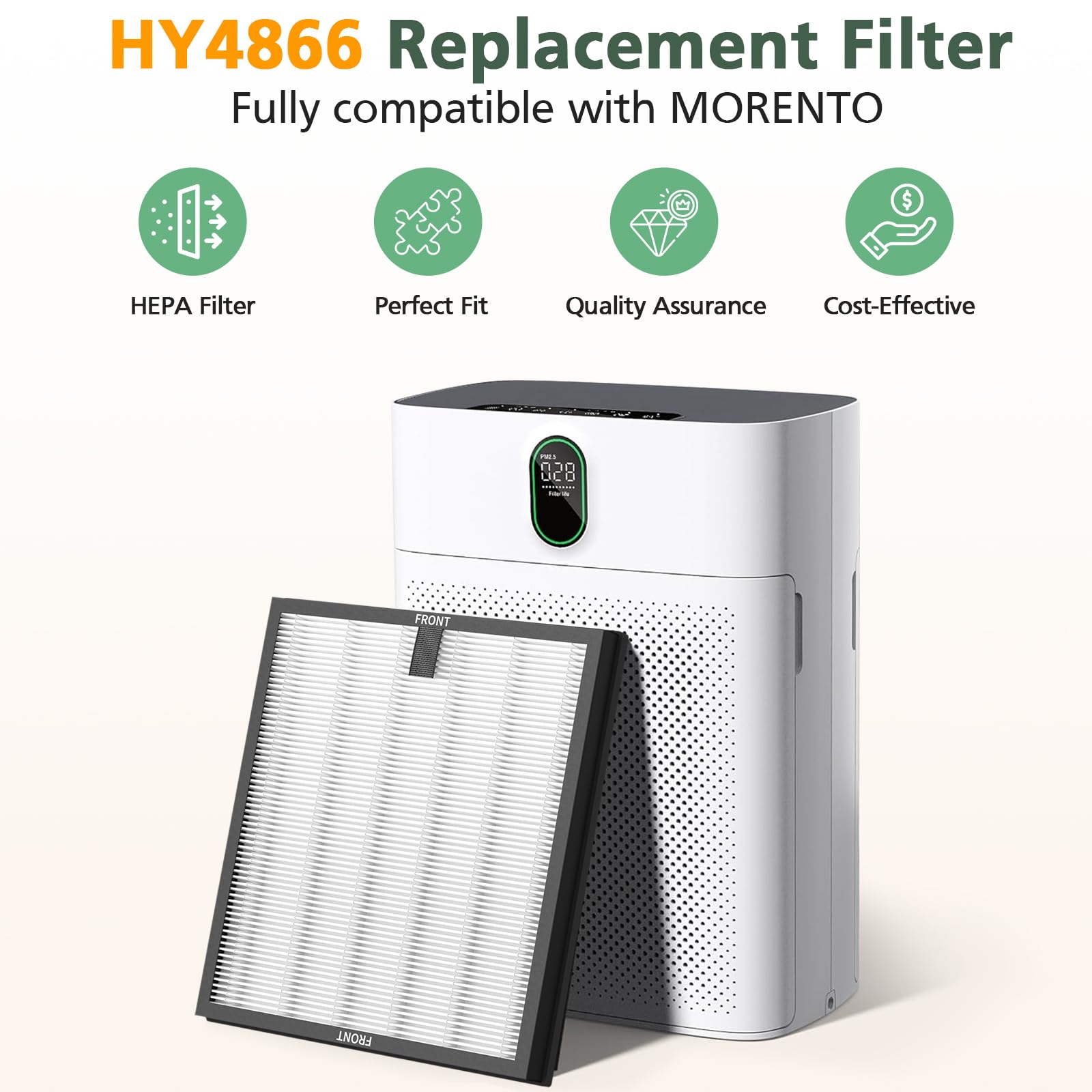 ISINLIVE HY4866 pre-filter and HEPA carbon layers for thorough air purification.