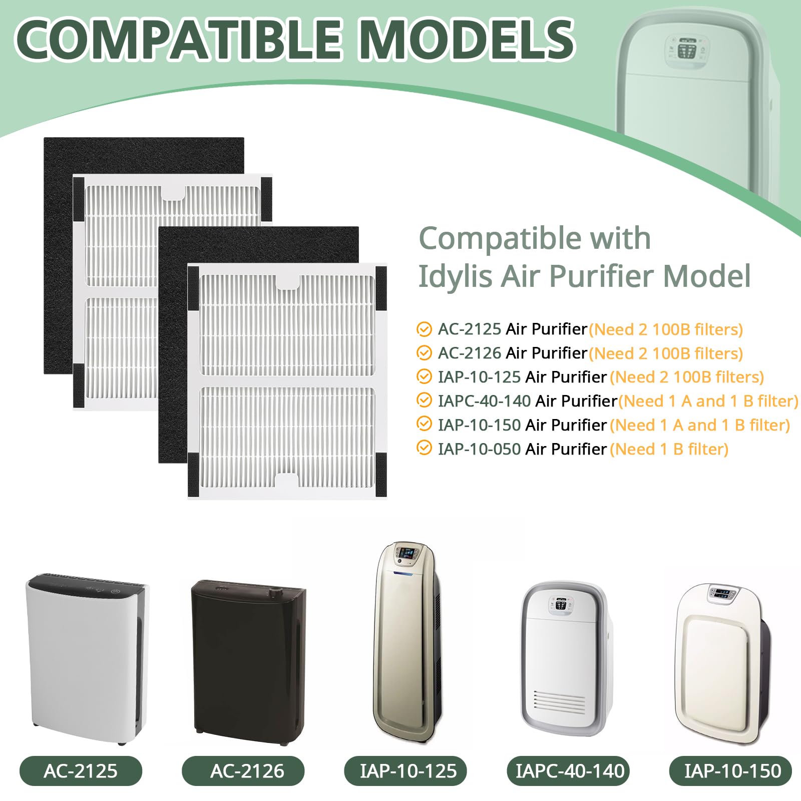 Isinlive Idylis AC-2126 HEPA B filter for cleaner air