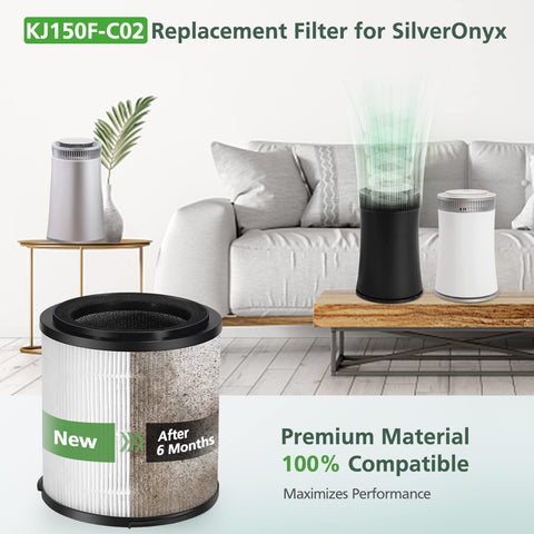 isinlive KJ150F-C02 activated carbon filter reduces odors and cooking smoke.