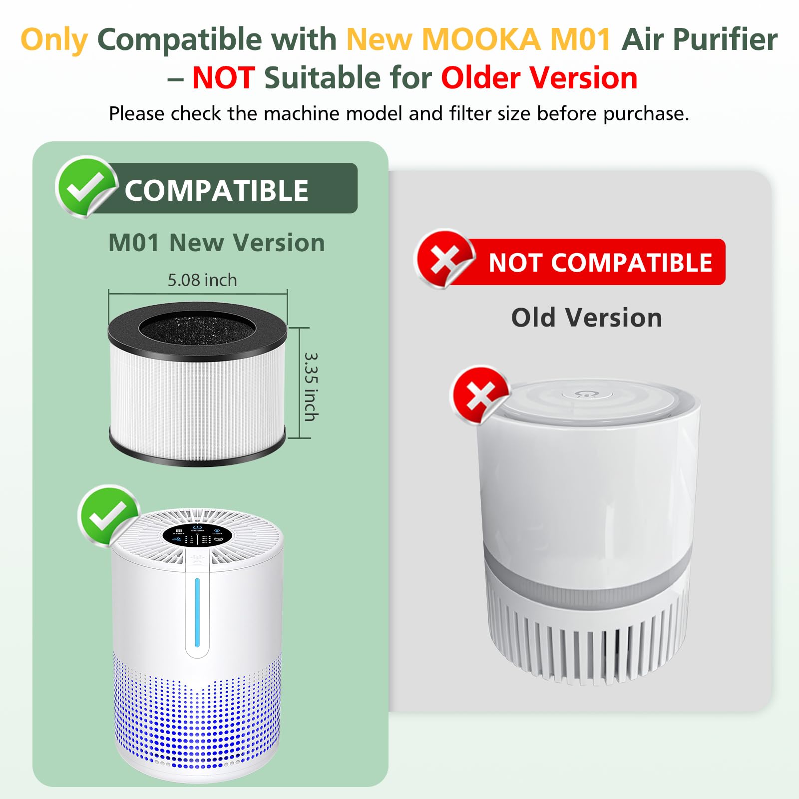 isinlive M01 HEPA filter close-up shows high-efficiency purification potential.