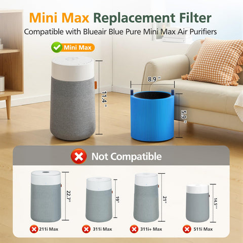 isinlive Mini Max 2-pack packaging shows ready-to-use replacement.