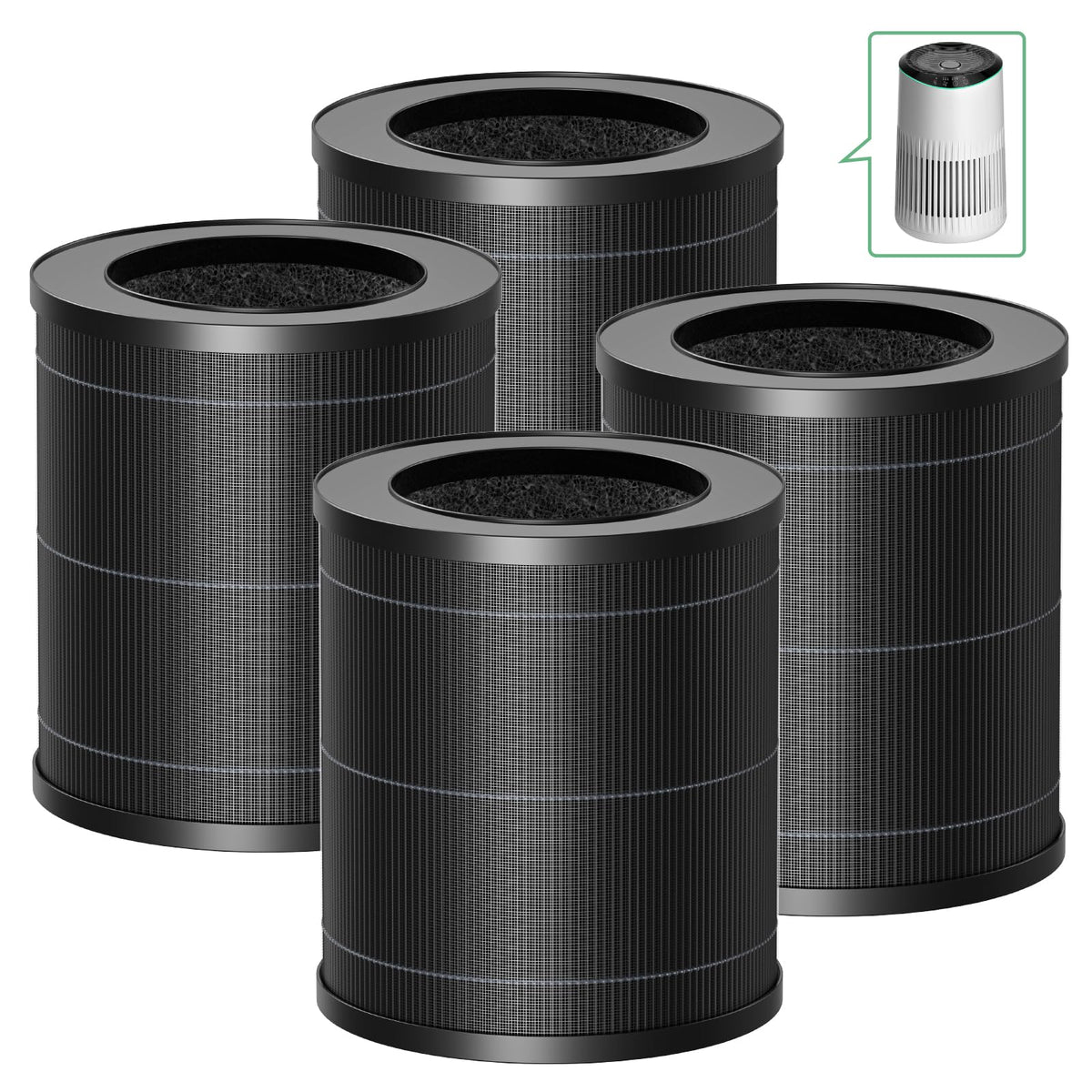 isinlive MR2566 filter packaging four-pack for MR2566 purifiers