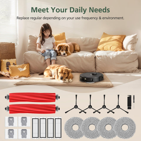 Isinlive Q Revo accessory kit layout shows complete replacement parts