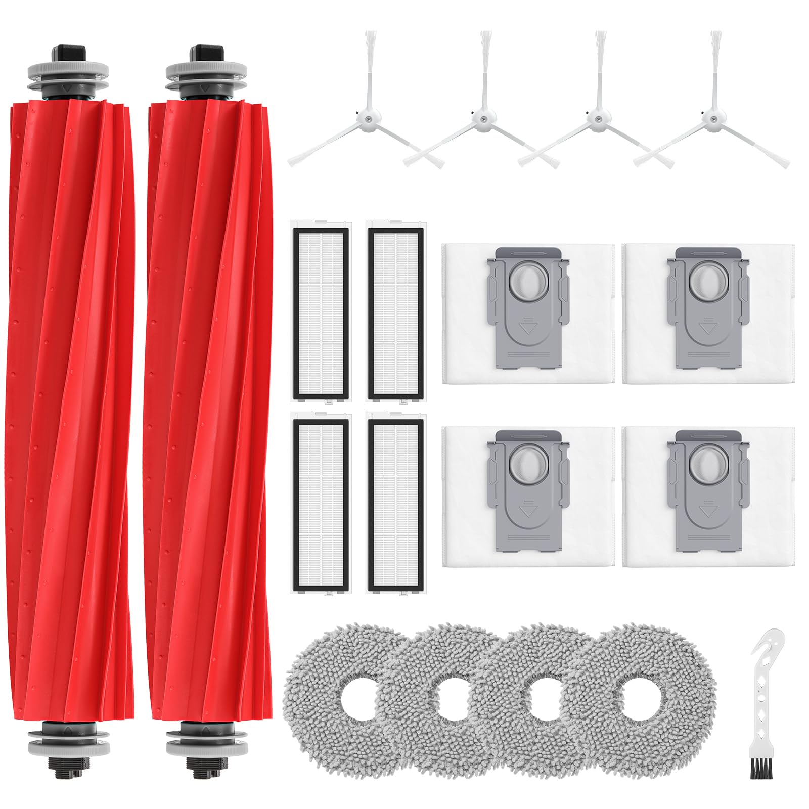 Isinlive Qrevo S roller brush pack improves dirt and hair pickup.