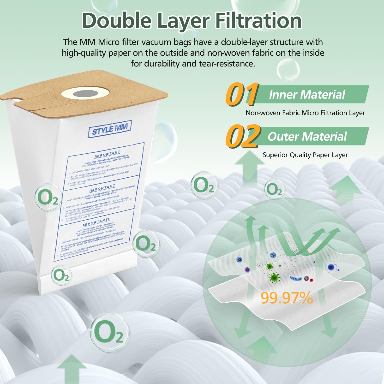 Isinlive MM vacuum bags double-layer for durable performance and reliable containment