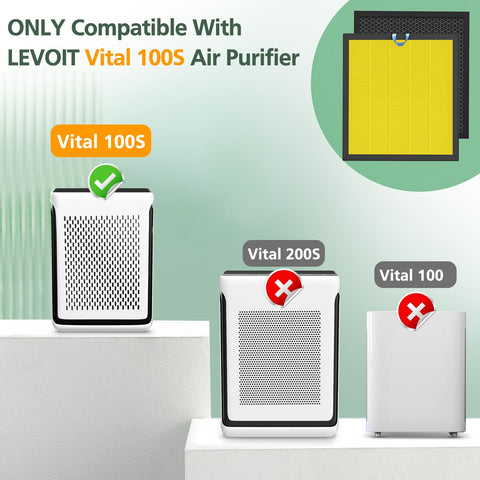isinlive Vital 100S-P filter packaging shows ready-to-install replacement for clean indoor air