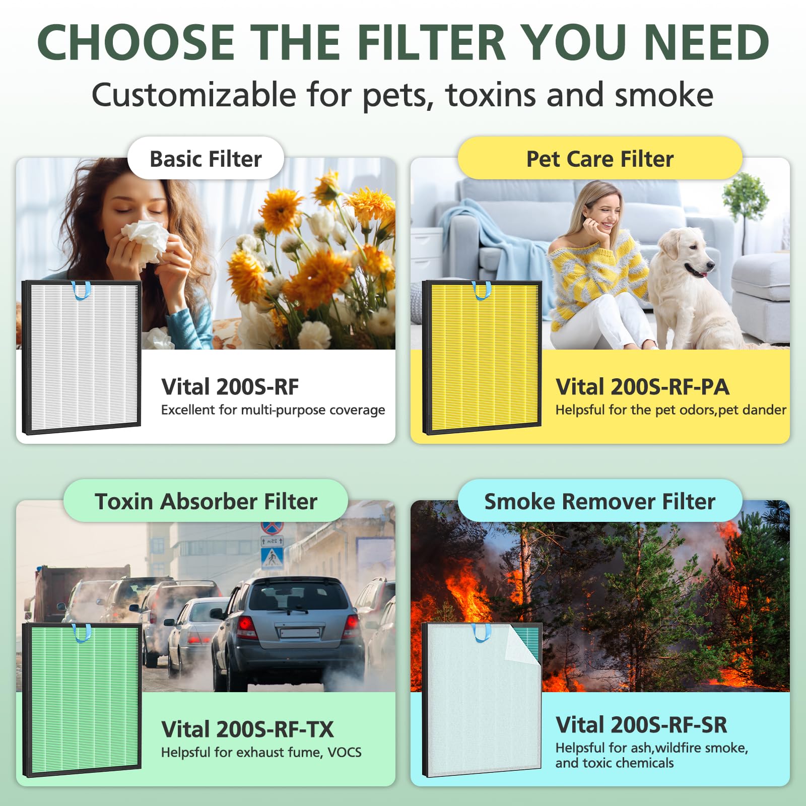 isinlive Vital 200S filter installed in Levoit purifies air efficiently