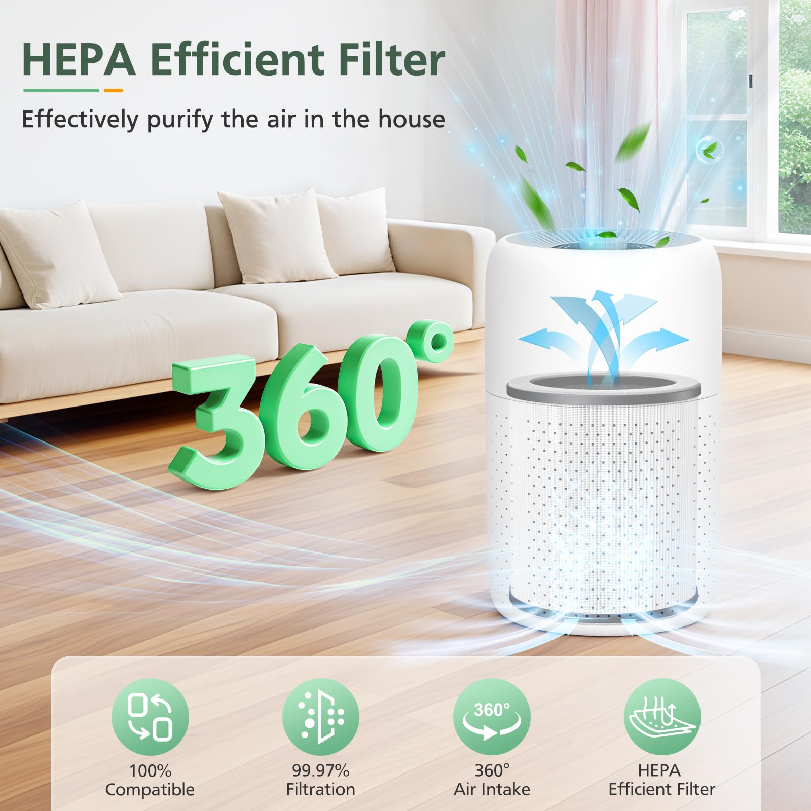 Wildfire smoke compatibility shown with P60 replacement filters for smoky environments