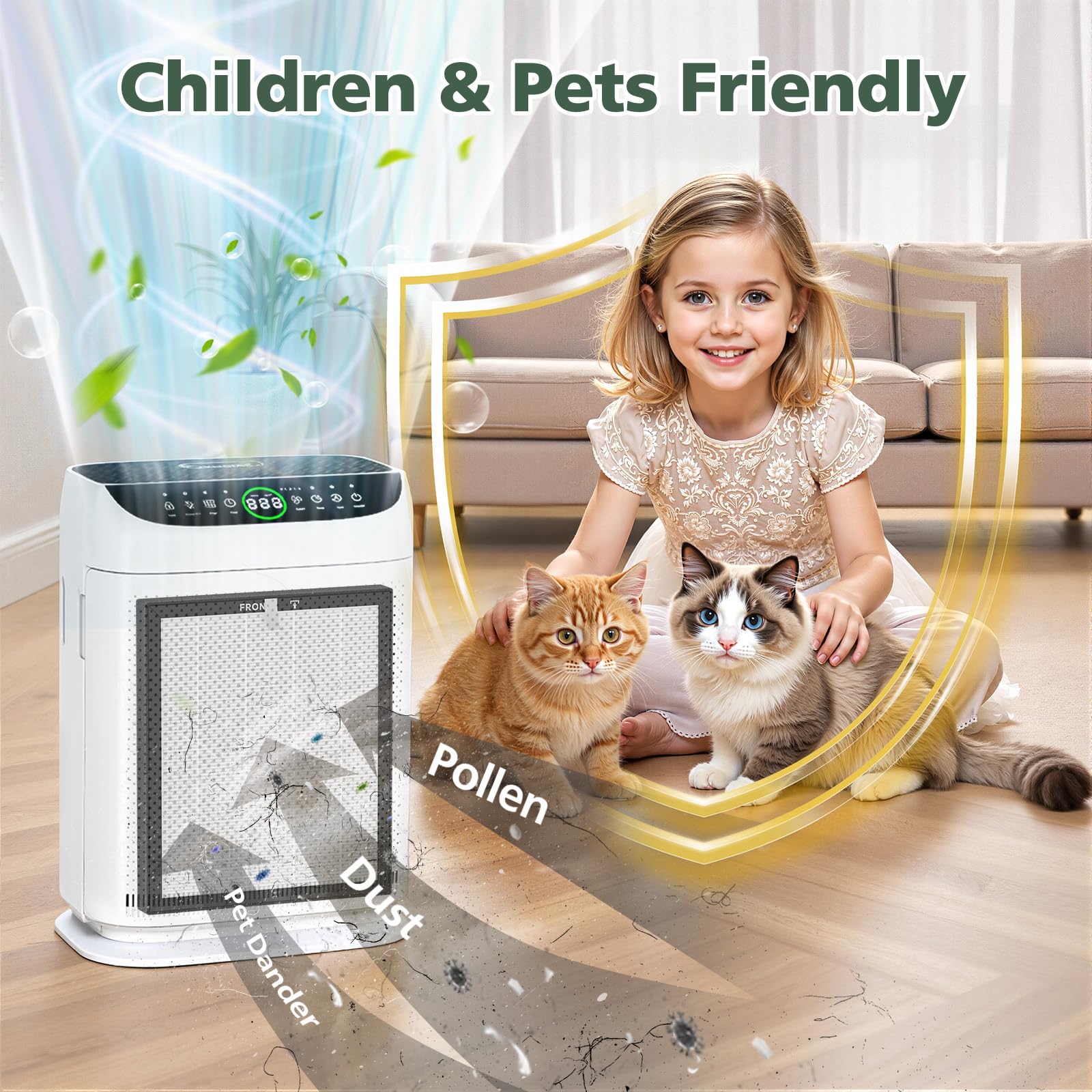 isinlive ZX001 dust pollen pet-hair capture for clean rooms