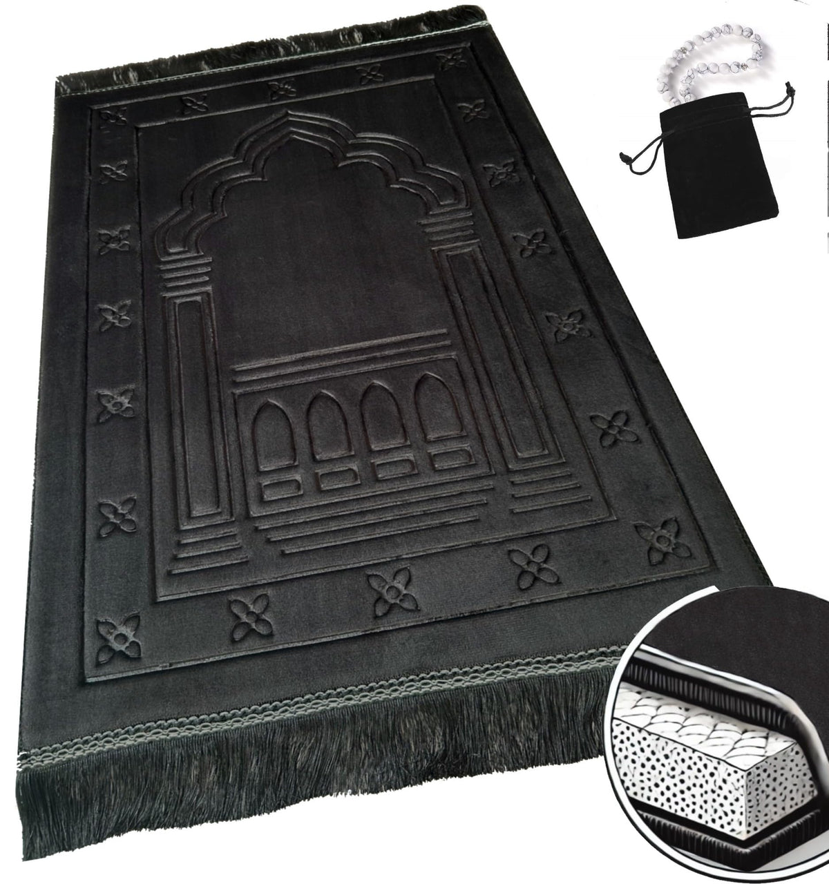 Islamika orthopedic prayer rug memory foam soft surface for comfortable prayer