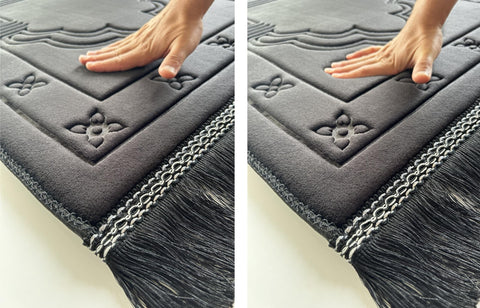 Islamika memory-foam prayer mat 47x32 inches provides generous prayer area