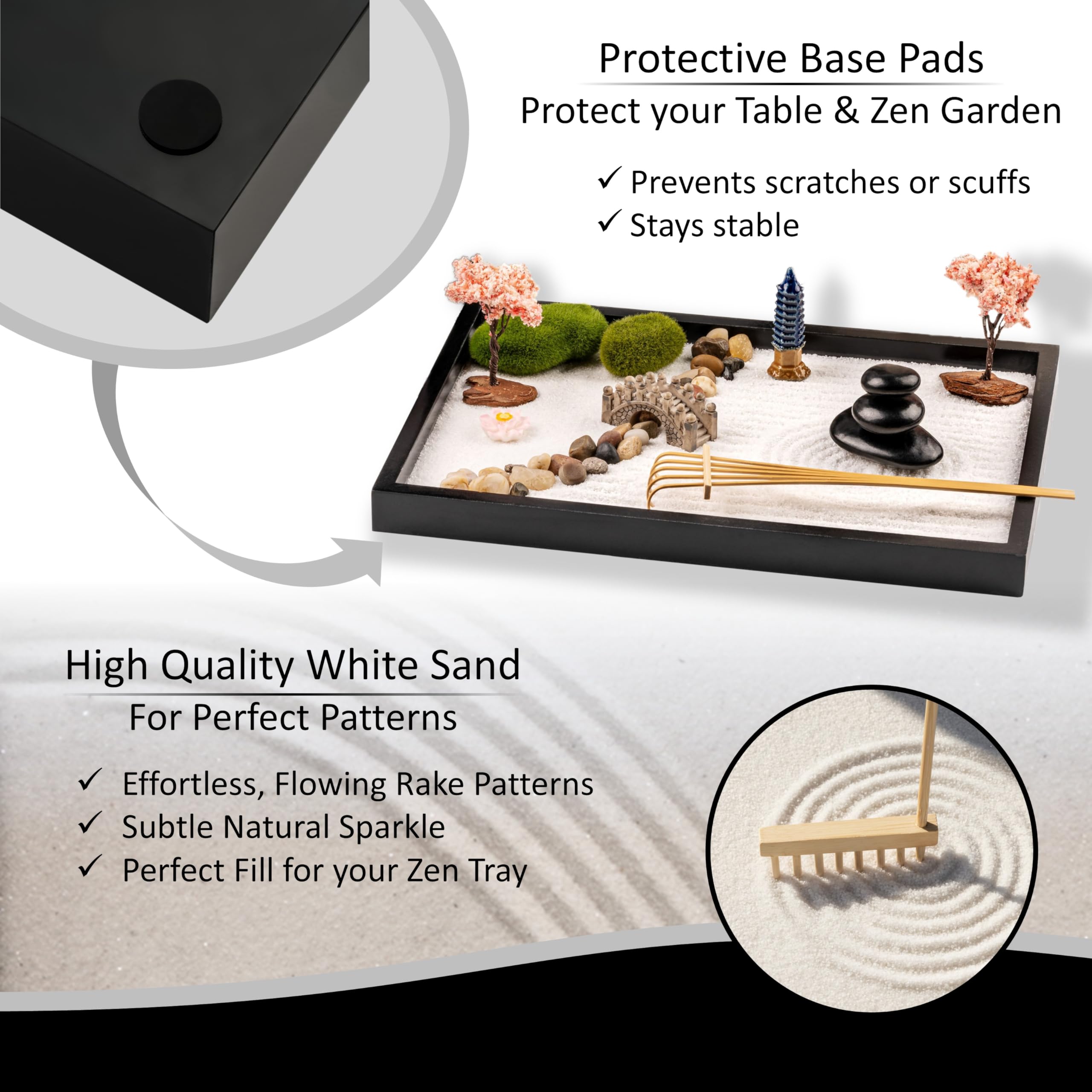 Island Falls Home Zen Rocks offer subtle texture and meditation focal point.