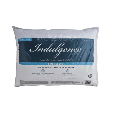 Isotonic Indulgence pillow label indicating machine-washable care