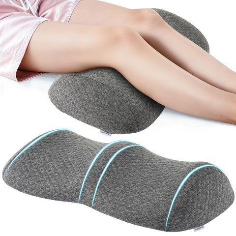ISUGWRCQ knee pillow demonstrates ergonomic design contouring legs for balanced pressure.