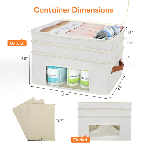ISusaid medicine storage box features leather handle for easy transport and travel convenience.