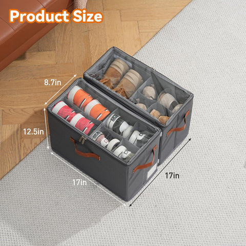ISusaid shoe organizer with clear cover for quick visibility and dust protection