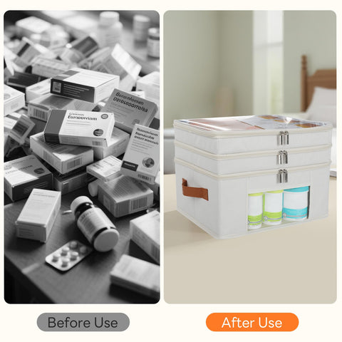 ISusaid 3-tier box with inner non-woven lining cushions bottles and keeps items upright.