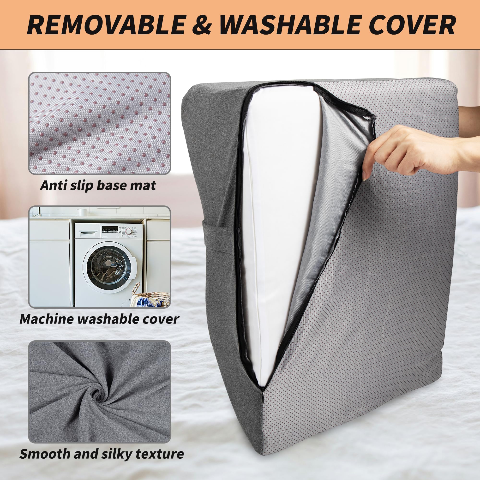 Itcozy leg elevation pillow measures 24 inches long, 17 inches wide, and 9 inches high