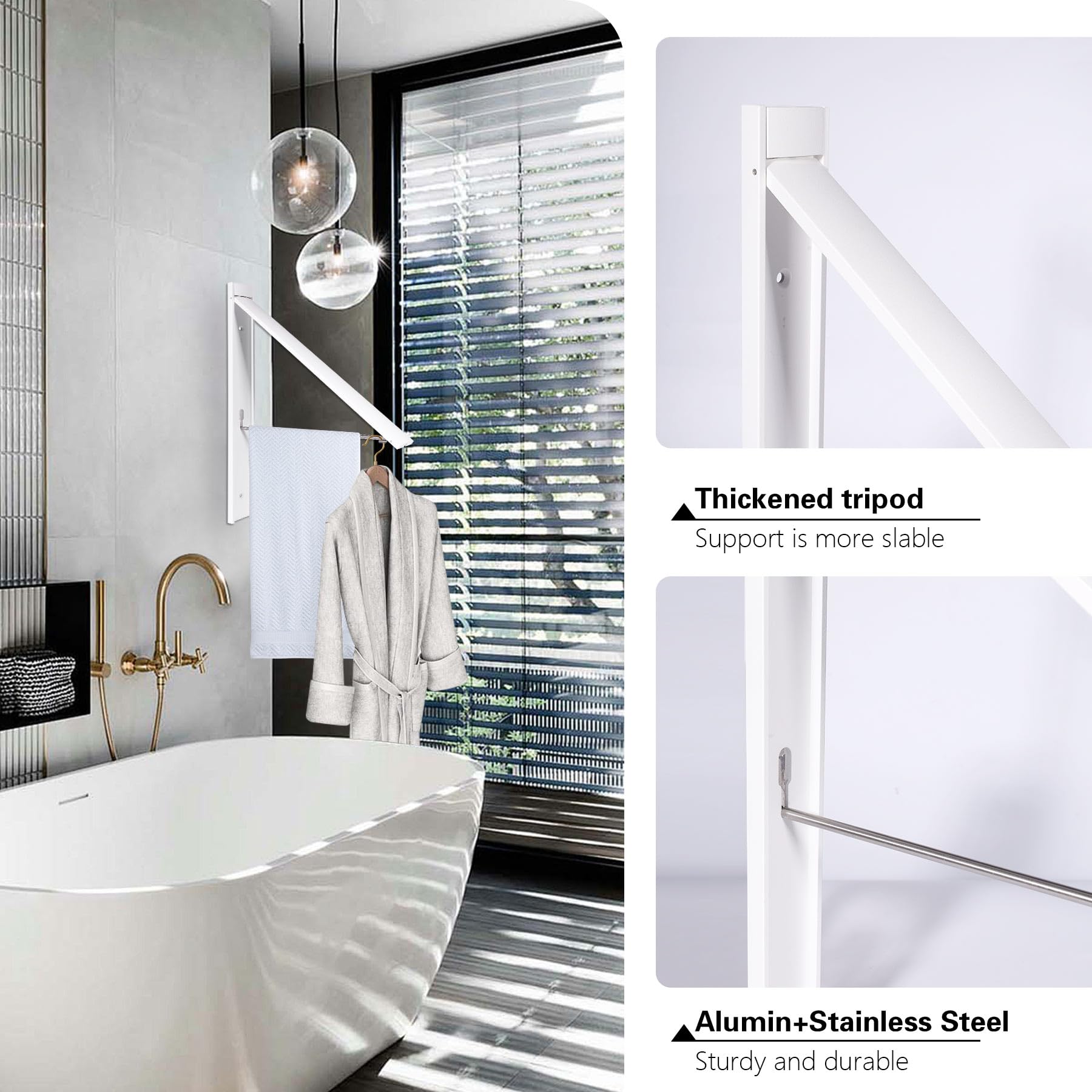 Ithywat installation options for doors, glass, or tile walls.