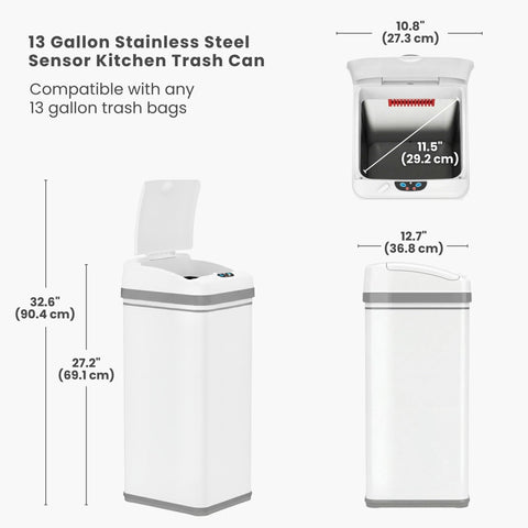 Soft-close lid mechanism on the iTouchless 50L bin in action