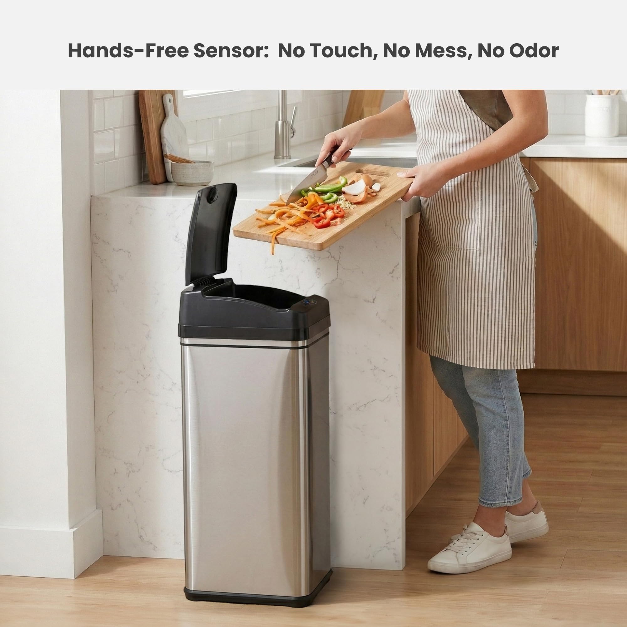 iTouchless AbsorbX odor filter neutralizes kitchen smells