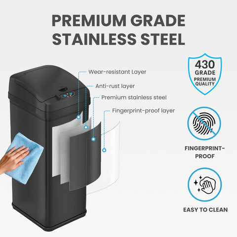 Itouchless fingerprint-proof stainless steel finish stays smudge-free and easy to clean.