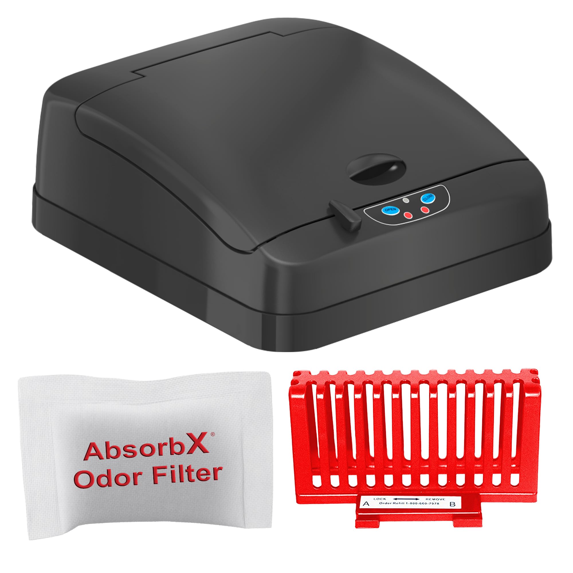 iTouchless sensor lid replacement enables touchless opening and quiet closing.