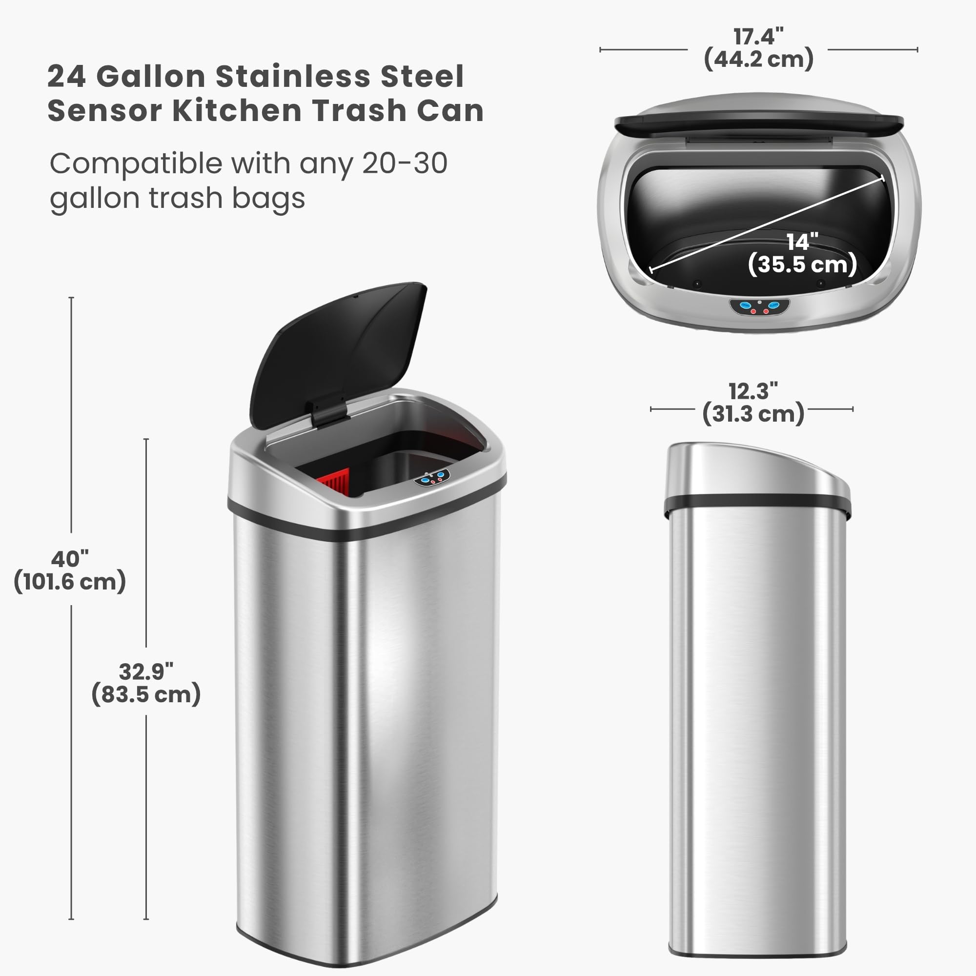 Itouchless stainless-steel-finish-smudge-proof keeps a spotless look in shared spaces.