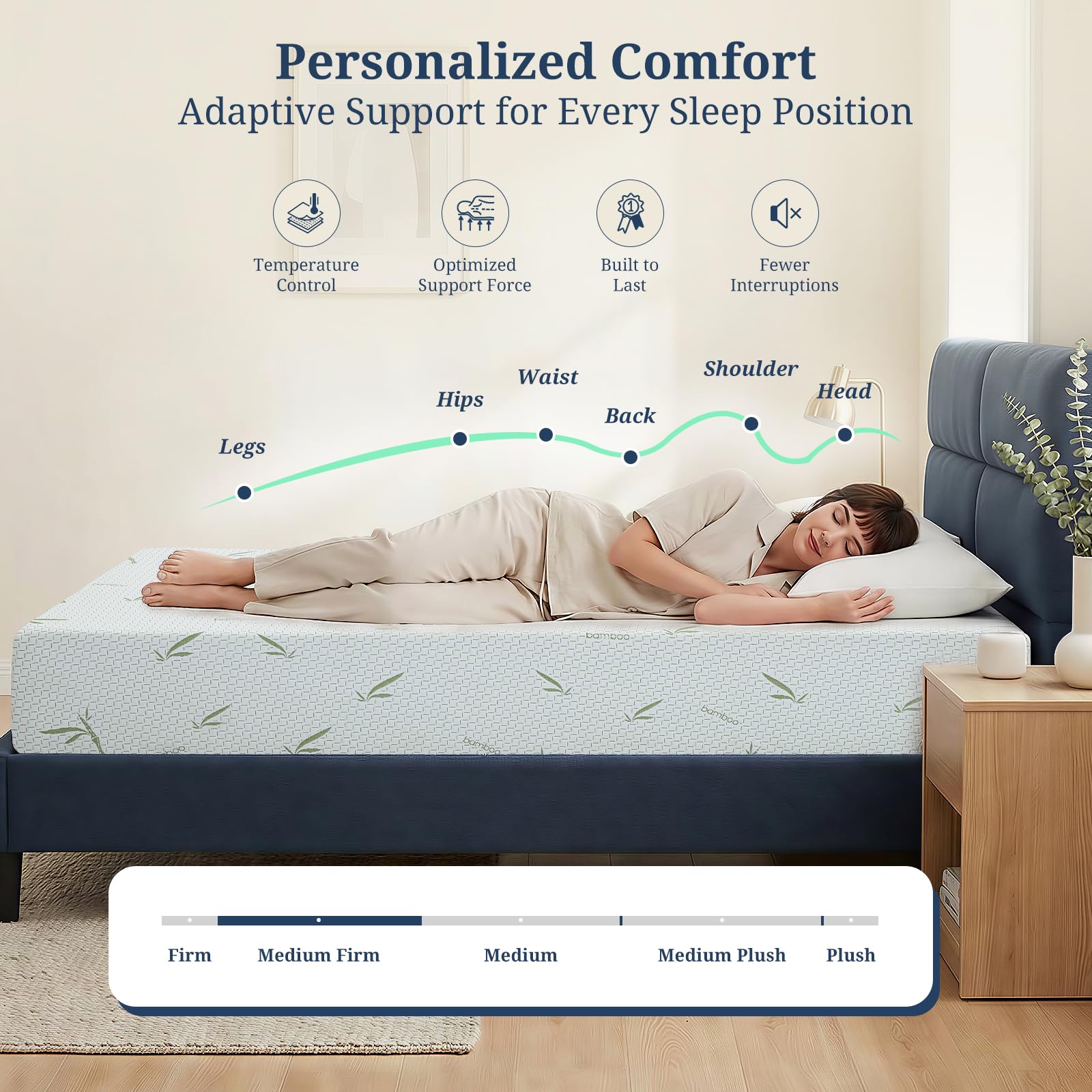 IULULU bamboo cover removable and machine washable for easy care
