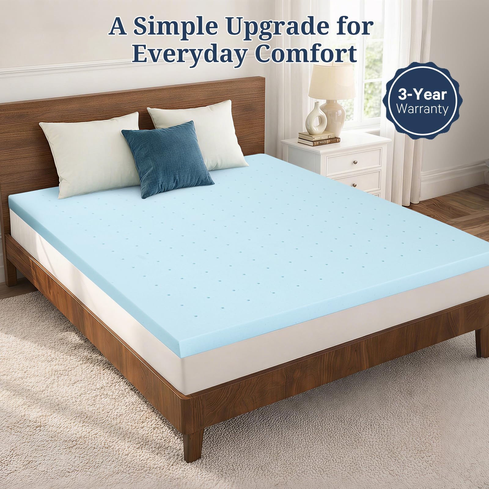 IULULU dorm room topper setup adds comfort to guest areas.