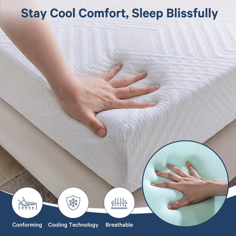 IULULU dual-layer support twin mattress showing memory foam top layer.