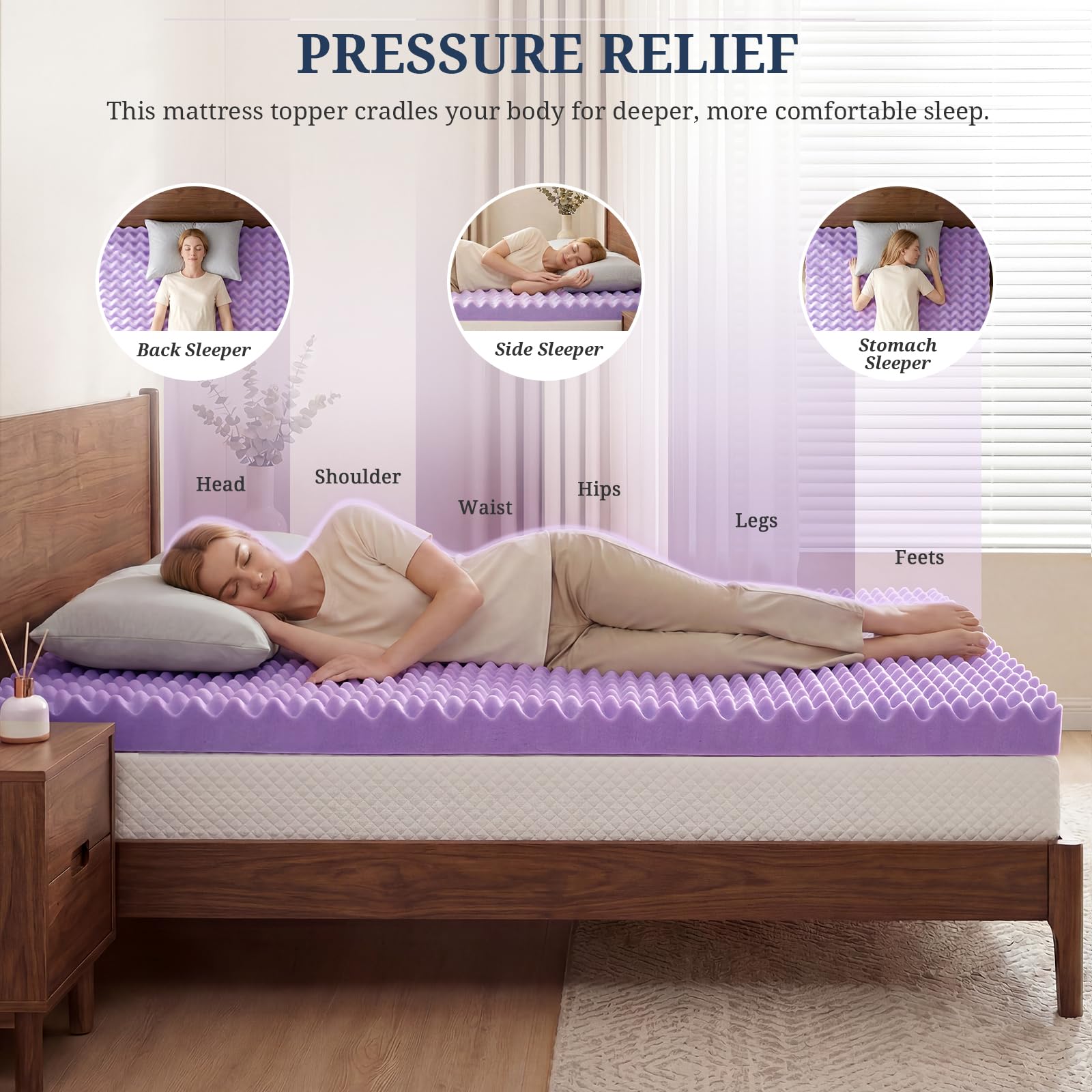 IULULU topper refreshes a sagging twin mattress with plush support.