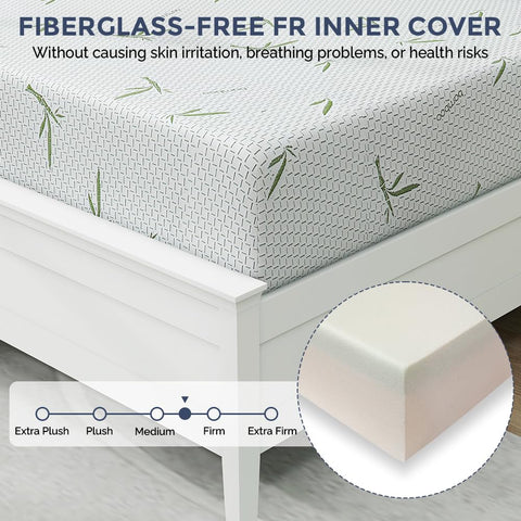 IULULU Green Tea Gel memory foam layer provides cooler, pressure-relief sleep.