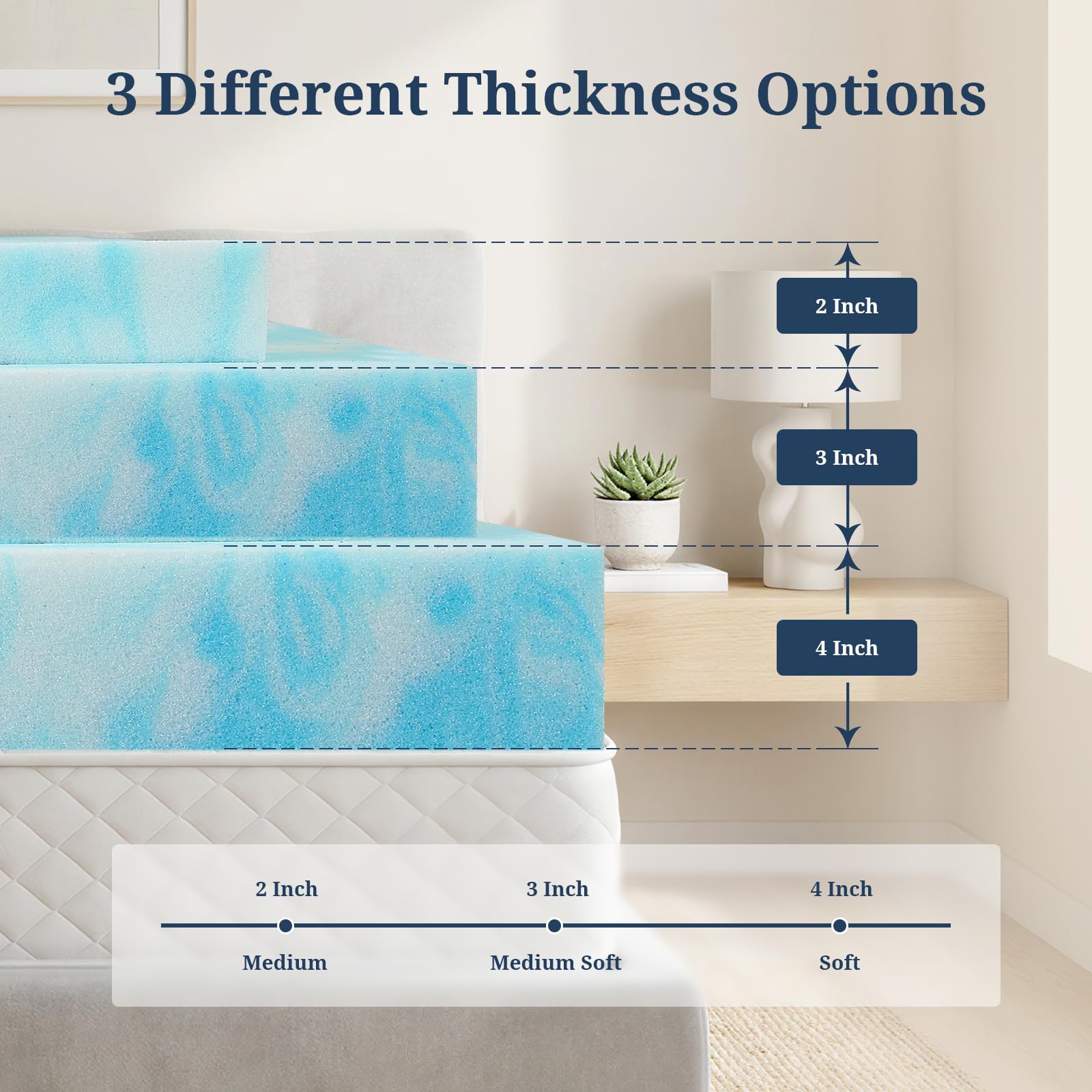 IULULU 2-inch topper ventilation channels promote airflow for breathable sleep