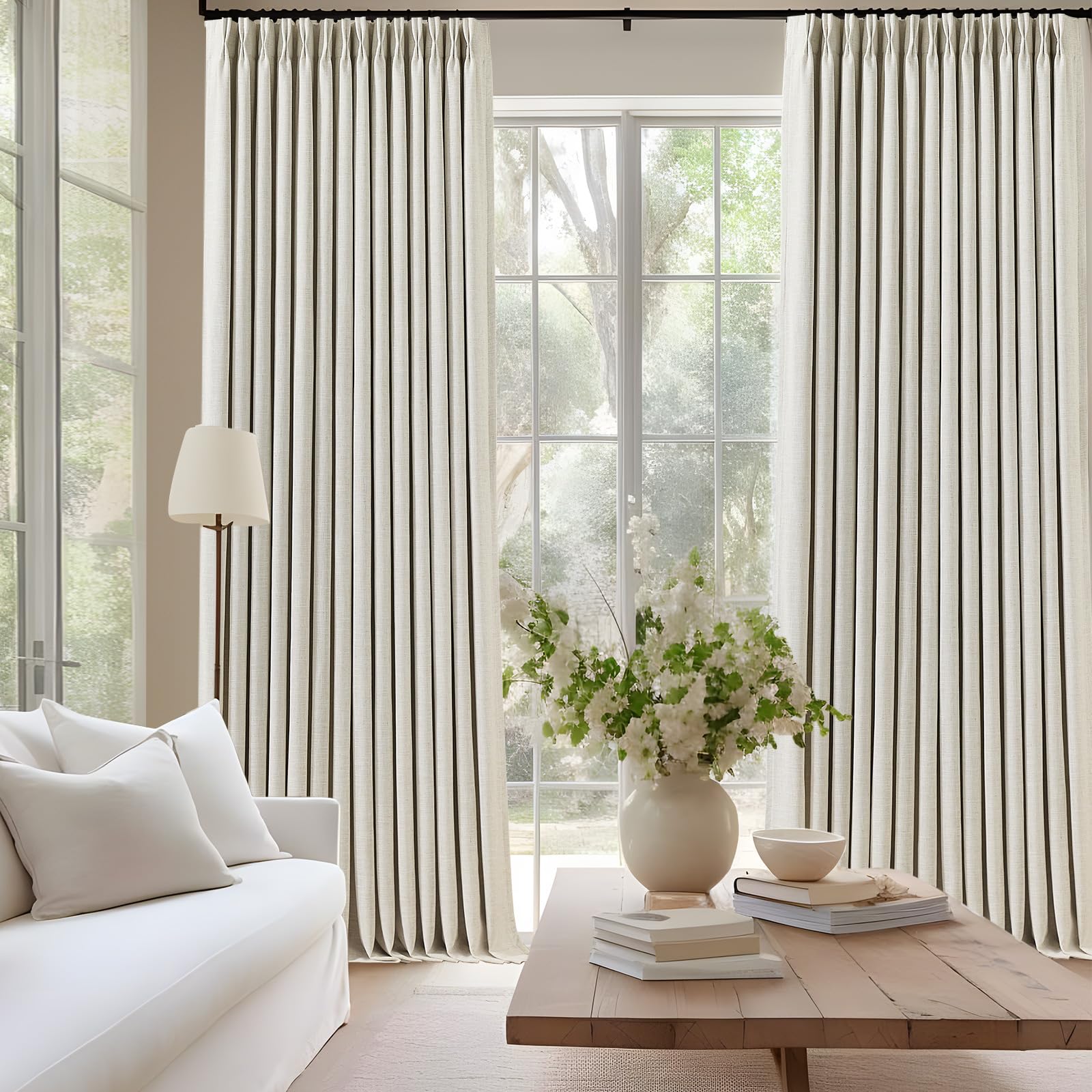 IVAPUPU machine-washable curtains simplify care with cold-cycle washing.