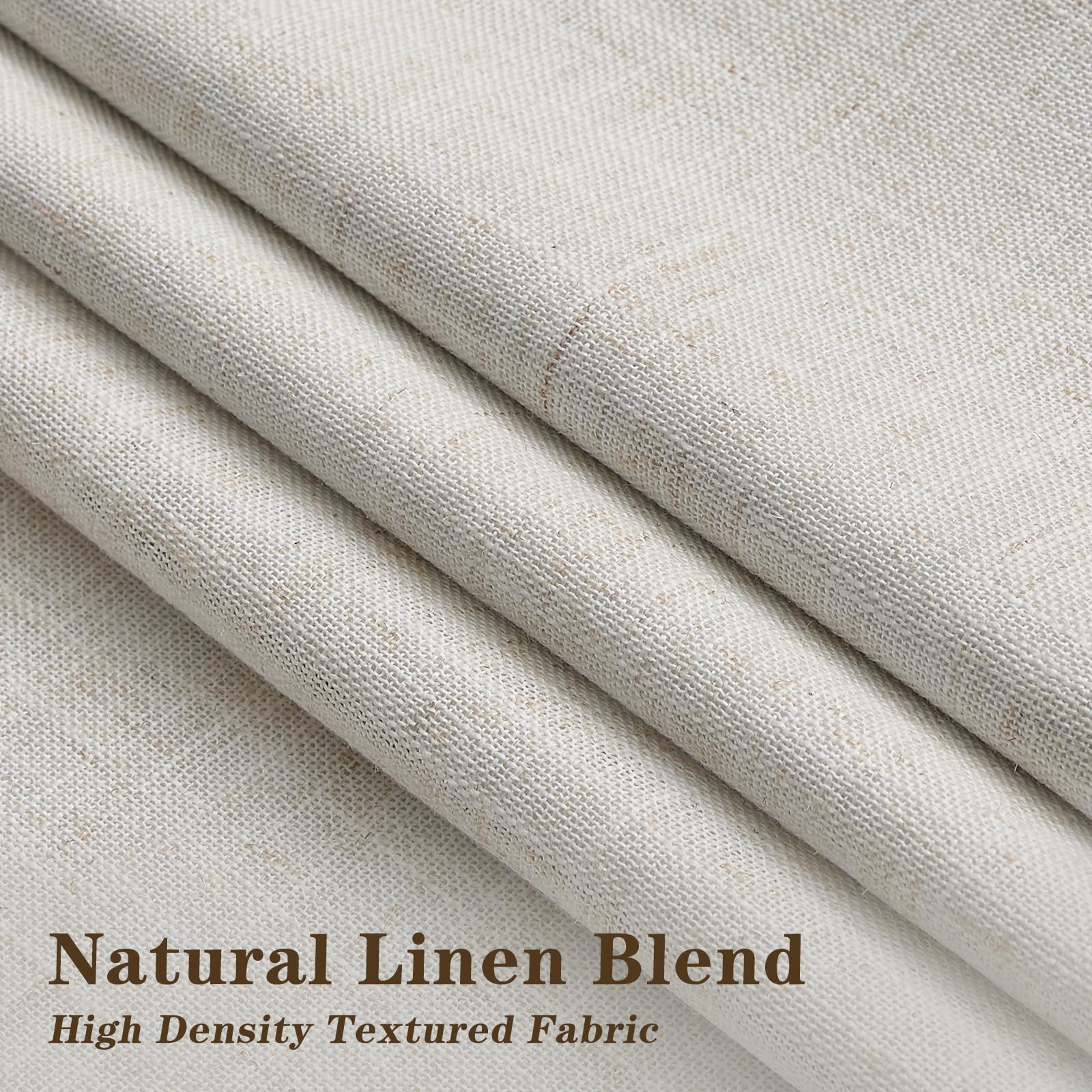 IVAPUPU textured linen curtains with white backing enhance privacy while keeping a soft ambience.
