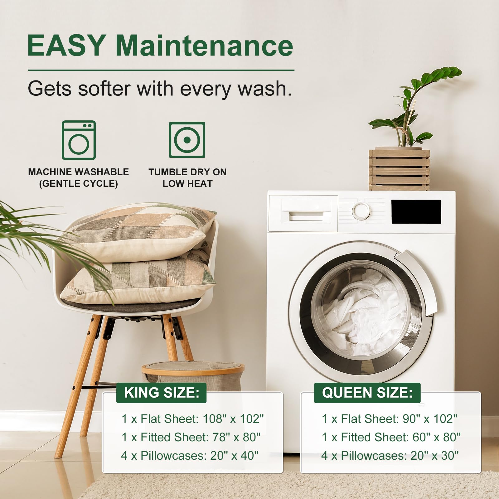 Ivellow machine-wash care guidelines enable easy maintenance and quick drying.