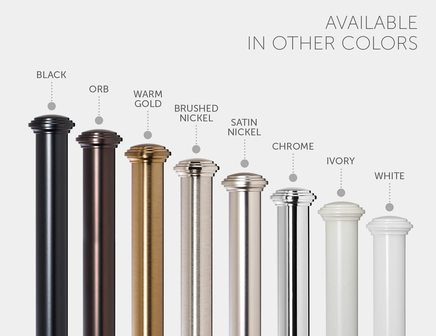 Ivilon decorative finials in warm gold add a stylish focal point
