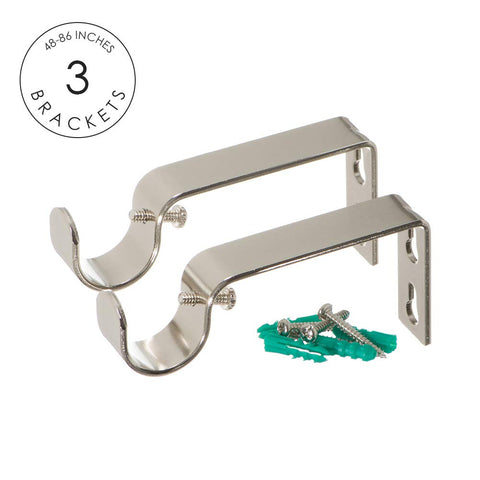 Ivilon brushed nickel finials on the rod add a modern touch.
