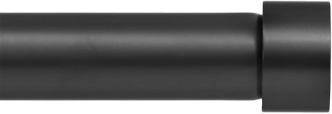 Ivilon drapery rod with end-cap design in black for a sleek modern look