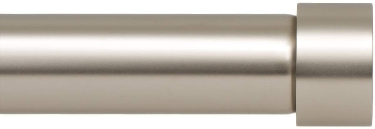 Ivilon drapery rod end cap design with satin nickel finish for a modern look