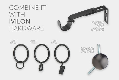 Ivilon easy-install drapery rod makes hanging rooms simple.