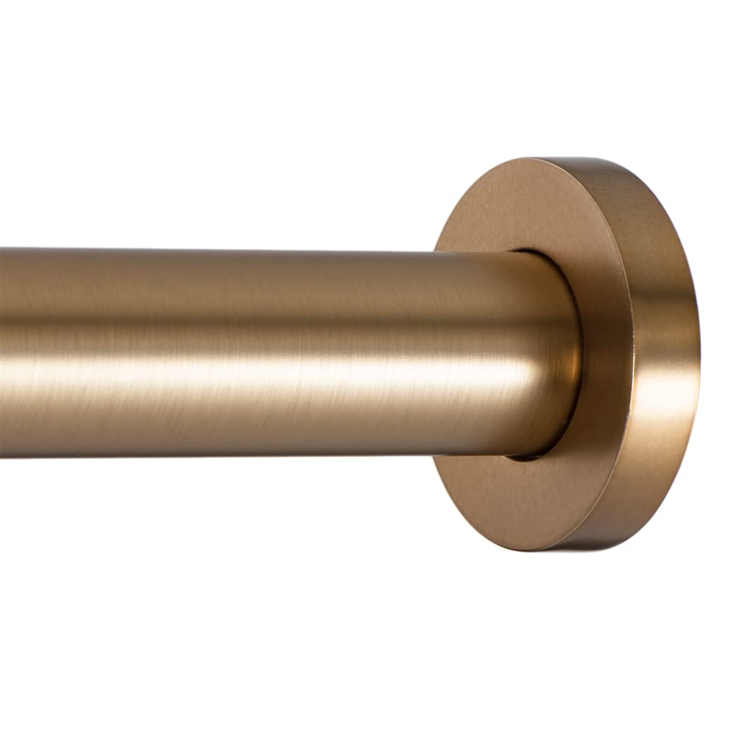Ivilon shower tension rod with heavy-duty spring supports curtains securely.