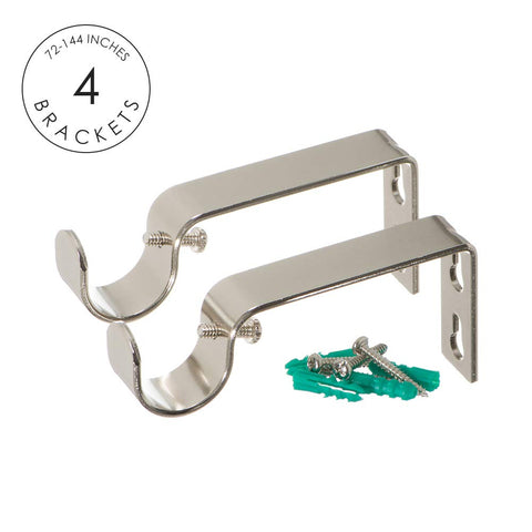 Ivilon telescoping drapery rod showing adjustable length in brushed nickel finish.