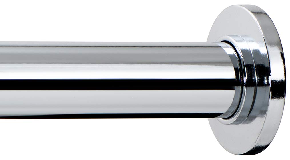 Ivilon tension curtain rod in shower setup with chrome finish ready for easy installation.