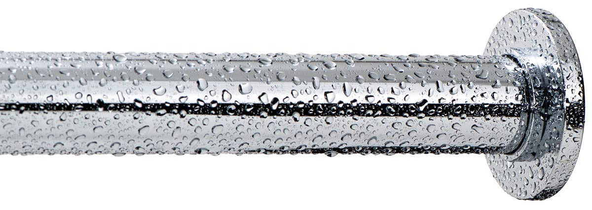 Ivilon tension curtain rod extended to fit windows for a precise install.