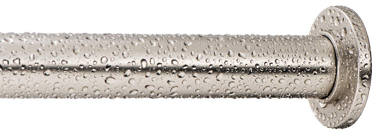 Ivilon tension rod satin nickel finish highlights durable metal construction.