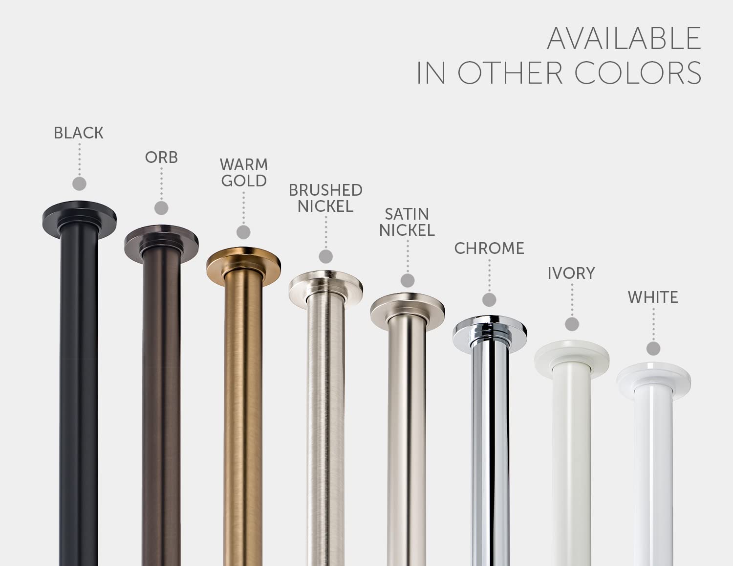 Ivilon tension rod's thick construction holds heavy panels securely.