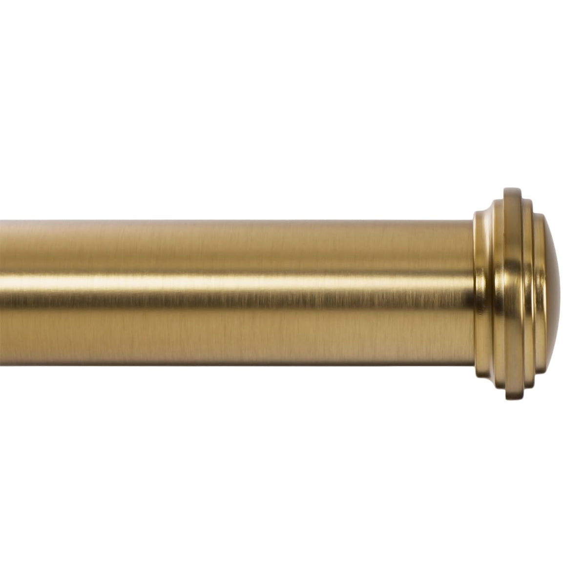 Ivilon window rod end-cap closeup with warm gold finish enhances decor