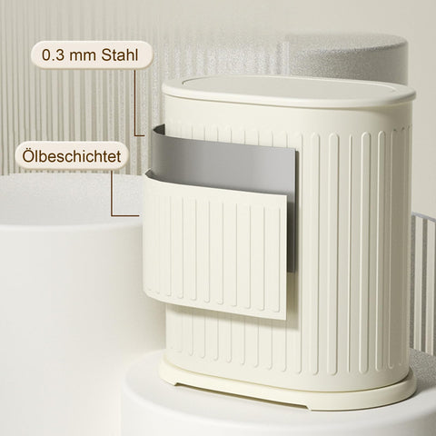 IVTUVTI compact trash can fits narrow spaces.